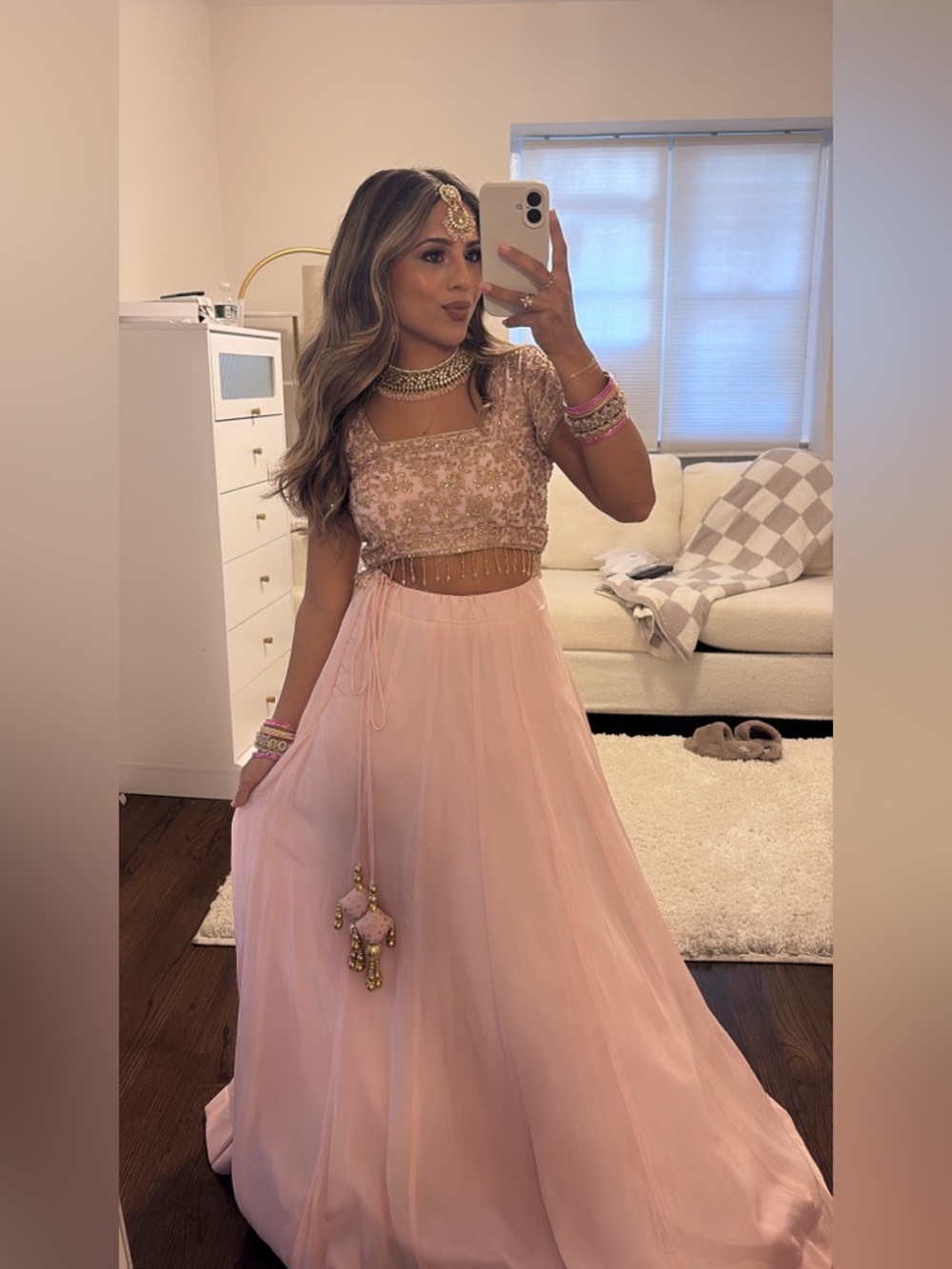 Blush Pink Embellished Lehenga Set